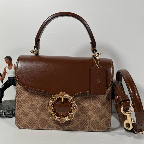 NWT！COACH Courtney Top Handle BagIn Signature Canvas holiday gift